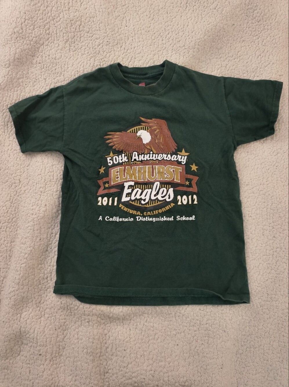 Hanes Dark Green Elmhurst Eagles 50th Anniversary Kids T-Shirt